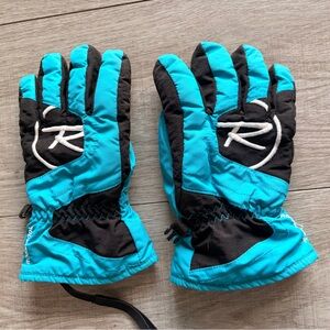 Rossignol Kids Winter Ski Gloves – Cyan/Black – 14years– Insulated Snow Gloves